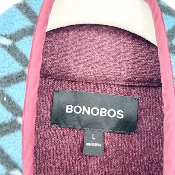 Bonobos Mens Fall Preppy Work Reversible Polar Fleece 1/4 Snap Sweater Size L - Picture 5 of 7